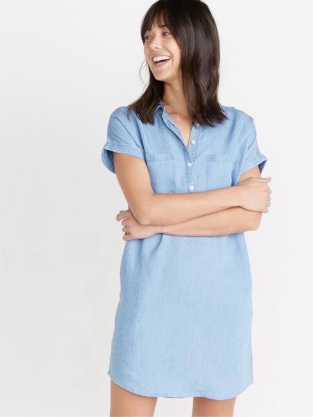 Marine Layer | Rebecca Popover Tencel & Linen Blend‎ mini Dress women’s size M
